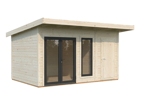 Aurelia 12,4 m² (4,4x3 m | 44 mm) Kompaktne aiamaja kuuriga