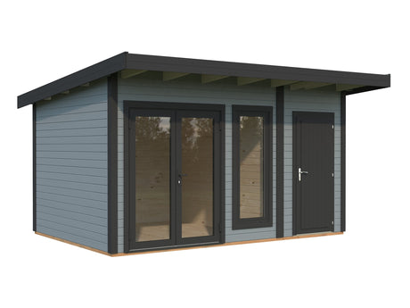 Aurelia 12,4 m² (4,4x3 m | 44 mm) Kompaktne aiamaja kuuriga