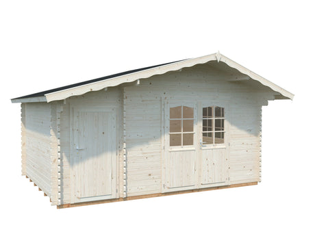 Emma 14.2m2 (4.5x3.3m | 34mm) Alpi stiilis freespruss-aiamaja kuuriosaga
