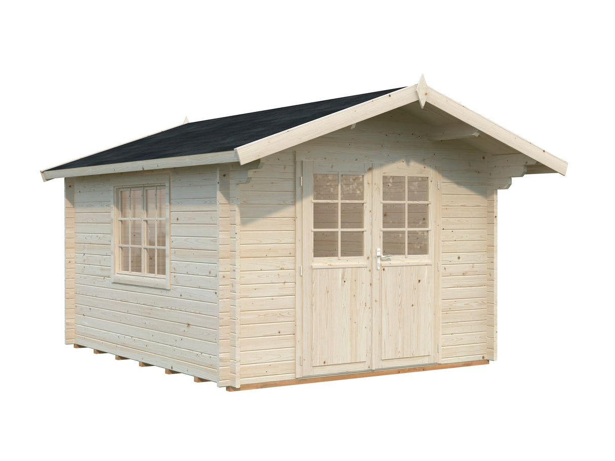 Sally 10.2m2 (3x3.6m | 44mm) Kompaktne traditsiooniline freespruss-aiamaja