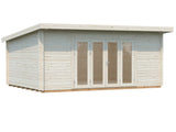 Lea 19.4m2 (5.5x4m | 44mm) Lamekatusega aiamaja volditavate ustega