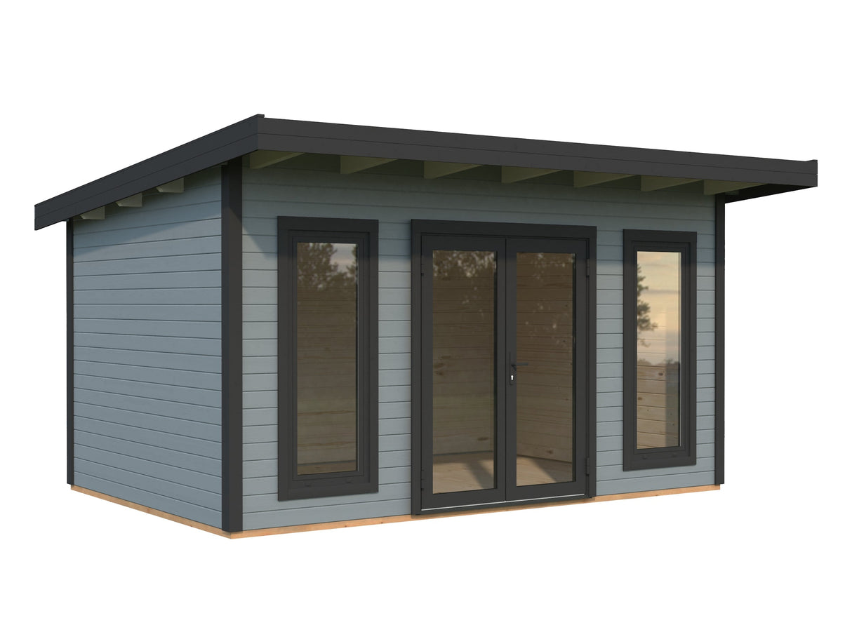 Aurelia 12,7 m² (4,5x3 m | 44 mm) Aiakontor alumiiniumuste ja -akendega