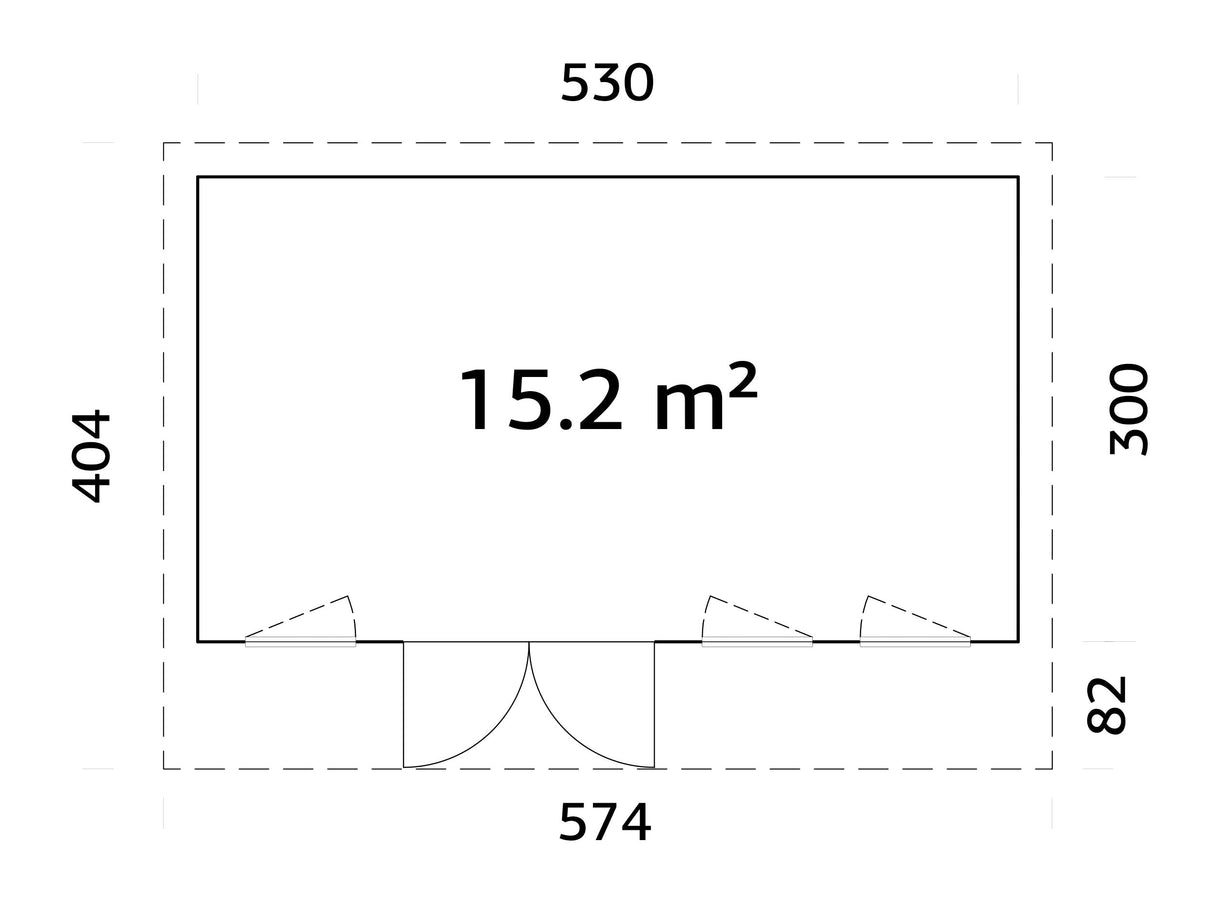 Aurelia 15,2 m² (5,3x3 m | 44 mm) Modernne aiakontor alumiiniumuste ja -akendega