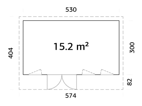 Aurelia 15,2 m² (5,3x3 m | 44 mm) Modernne aiakontor alumiiniumuste ja -akendega
