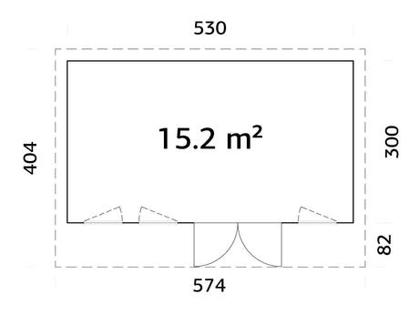 Aurelia 15,2 m² (5,3x3 m | 44 mm) Modernne aiakontor alumiiniumuste ja -akendega