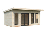 Aurelia 15,2 m² (5,3x3 m | 44 mm) Modernne aiakontor alumiiniumuste ja -akendega