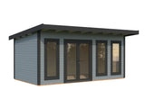 Aurelia 15,2 m² (5,3x3 m | 44 mm) Modernne aiakontor alumiiniumuste ja -akendega