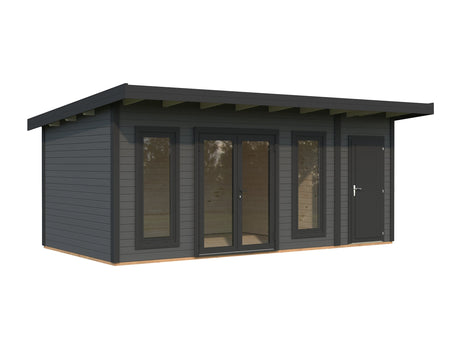 Aurelia 16,7 m² (5,9x3 m | 44 mm) Modernne aiamaja tööriistakuuriga
