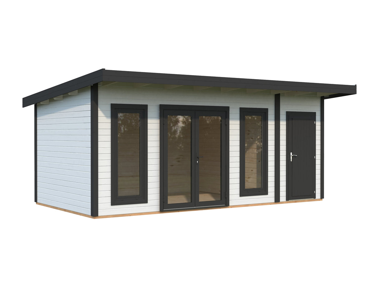 Aurelia 16,7 m² (5,9x3 m | 44 mm) Modernne aiamaja tööriistakuuriga