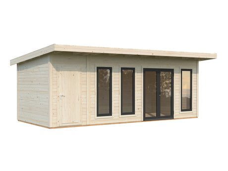Aurelia 19,2 m² (6,7x3 m | 44 mm) Ühepoolse katusega aiamaja kuuriga