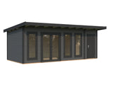 Aurelia 19,2 m² (6,7x3 m | 44 mm) Ühepoolse katusega aiamaja kuuriga