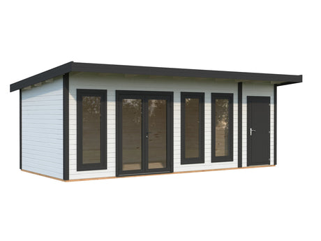 Aurelia 19,2 m² (6,7x3 m | 44 mm) Ühepoolse katusega aiamaja kuuriga