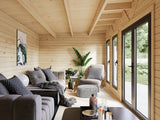Aurelia 19,2 + 7,9 m² (9,7x3 m | 44 mm) Ühepoolse kaldega aiamaja katusealuse ja kuuriga