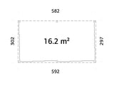 Lumi 16,2 m² (5,8x3 m | 120x120 mm) Modernne seinale kinnituv klaaspaviljon aeda