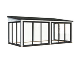 Lumi 16,2 m² (5,8x3 m | 120x120 mm) Modernne seinale kinnituv klaaspaviljon aeda