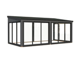 Lumi 16,2 m² (5,8x3 m | 120x120 mm) Modernne seinale kinnituv klaaspaviljon aeda