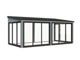 Lumi 16,2 m² (5,8x3 m | 120x120 mm) Modernne seinale kinnituv klaaspaviljon aeda