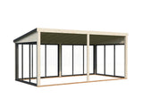 Lumi 16,2 m² (5,8x3 m | 120x120 mm) Modernne seinale kinnituv klaaspaviljon aeda