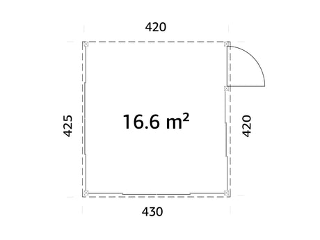 Lumi 16,6 m² (4,2x4,2 m | 120x120 mm) Seinale kinnituv puidust ja klaasist paviljon aeda