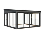 Lumi 16,6 m² (4,2x4,2 m | 120x120 mm) Seinale kinnituv puidust ja klaasist paviljon aeda