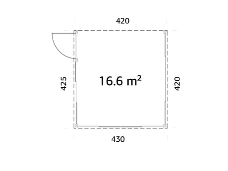 Lumi 16,6 m² (4,2x4,2 m | 120x120 mm) Seinale kinnituv puidust ja klaasist paviljon aeda