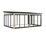 Lumi 23,3 m² (5,8x4,2 m | 120x120 mm) Ruumikas seinale kinnituv klaaspaviljon või suvetuba aeda
