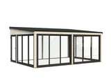 Lumi 23,3 m² (5,8x4,2 m | 120x120 mm) Ruumikas seinale kinnituv klaaspaviljon või suvetuba aeda
