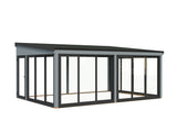 Lumi 23,3 m² (5,8x4,2 m | 120x120 mm) Ruumikas seinale kinnituv klaaspaviljon või suvetuba aeda