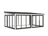 Lumi 23,3 m² (5,8x4,2 m | 120x120 mm) Ruumikas seinale kinnituv klaaspaviljon või suvetuba aeda