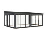 Lumi 23,3 m² (5,8x4,2 m | 120x120 mm) Ruumikas seinale kinnituv klaaspaviljon või suvetuba aeda