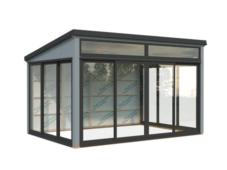 Saga 11,6 m² (4,2x3 m | 120x120 mm) Kompaktne eraldiseisev klaasaed või suvetuba aeda