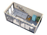 Saga 16,2 m² (5,8x3 m | 120x120 mm) Eraldiseisev modernne klaasaed või suvetuba aeda