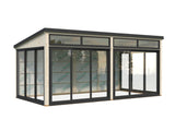 Saga 16,2 m² (5,8x3 m | 120x120 mm) Eraldiseisev modernne klaasaed või suvetuba aeda