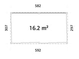 Saga 16,2 m² (5,8x3 m | 120x120 mm) Eraldiseisev modernne klaasaed või suvetuba aeda