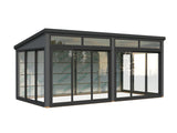 Saga 16,2 m² (5,8x3 m | 120x120 mm) Eraldiseisev modernne klaasaed või suvetuba aeda