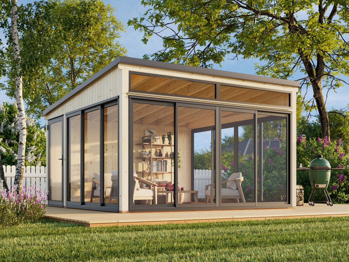 Saga 16,6 m² (4,2x4,2 m | 120x120 mm)  klaaspaviljon või suvetuba aeda