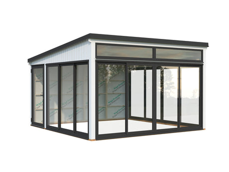 Saga 16,6 m² (4,2x4,2 m | 120x120 mm)  klaaspaviljon või suvetuba aeda