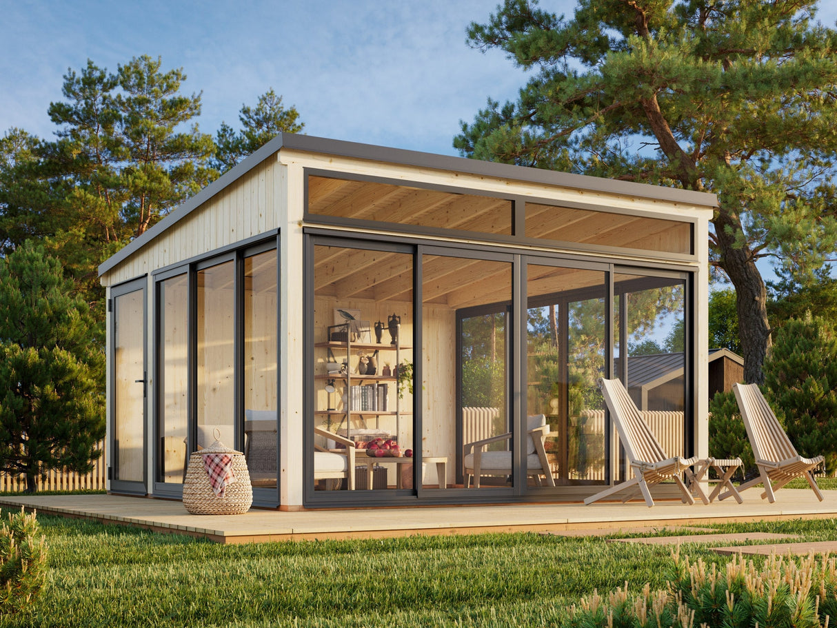 Saga 16,6 m² (4,2x4,2 m | 120x120 mm)  klaaspaviljon või suvetuba aeda