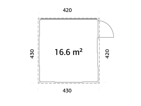 Saga 16,6 m² (4,2x4,2 m | 120x120 mm)  klaaspaviljon või suvetuba aeda