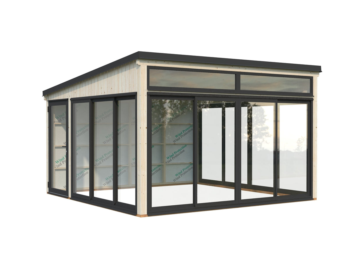 Saga 16,6 m² (4,2x4,2 m | 120x120 mm)  klaaspaviljon või suvetuba aeda
