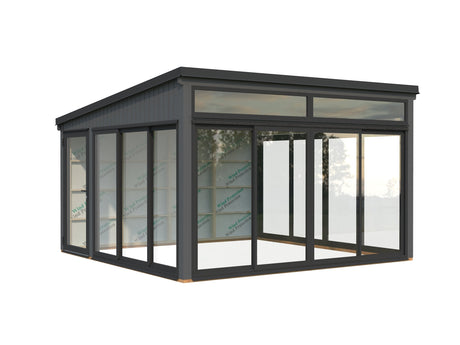 Saga 16,6 m² (4,2x4,2 m | 120x120 mm)  klaaspaviljon või suvetuba aeda