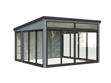 Saga 16,6 m² (4,2x4,2 m | 120x120 mm)  klaaspaviljon või suvetuba aeda