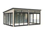 Saga 23,3 m² (5,8x4,2 m | 120x120 mm) Ruumikas ja modernne eraldiseisev klaasaed või suvetuba aeda