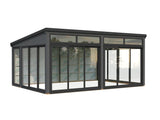 Saga 23,3 m² (5,8x4,2 m | 120x120 mm) Ruumikas ja modernne eraldiseisev klaasaed või suvetuba aeda