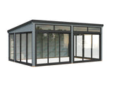 Saga 23,3 m² (5,8x4,2 m | 120x120 mm) Ruumikas ja modernne eraldiseisev klaasaed või suvetuba aeda