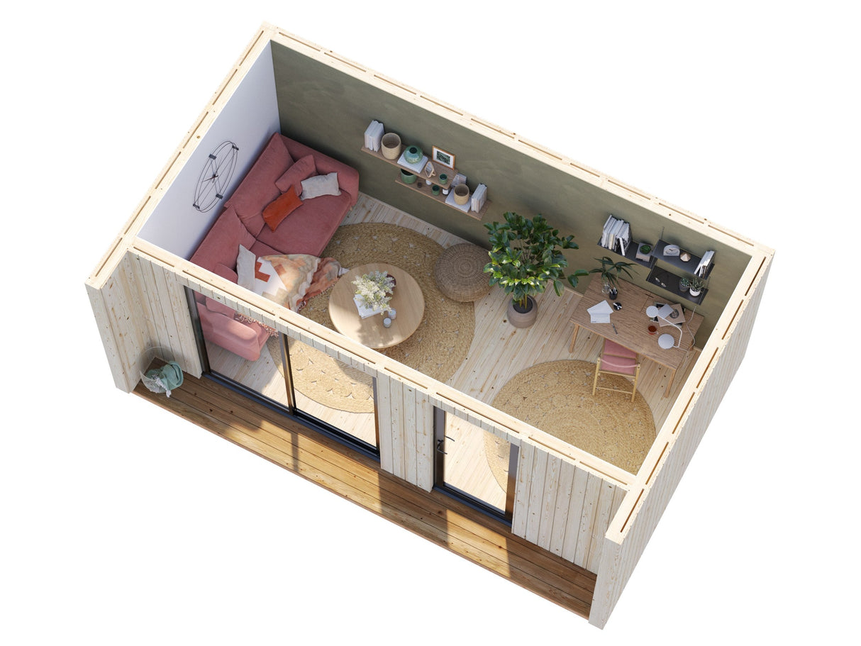 Rebekka 13,6 m² (5,6x3,4 m | 18 mm) Soojustusvalmis põhjamaine minimaja