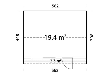 Rebekka  19,4 m² (5,6x4,5 m|18 mm) Soojusustatav minimaja