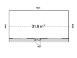 Rebekka 31,8 m² (9,x4,5 m|18 mm) Soojustatav minimaja