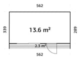 Johanna 13,6 m² (5,6x3,4 m | 18 mm) Kompaktne modernne põhjamaine minimaja – soojustusvalmis