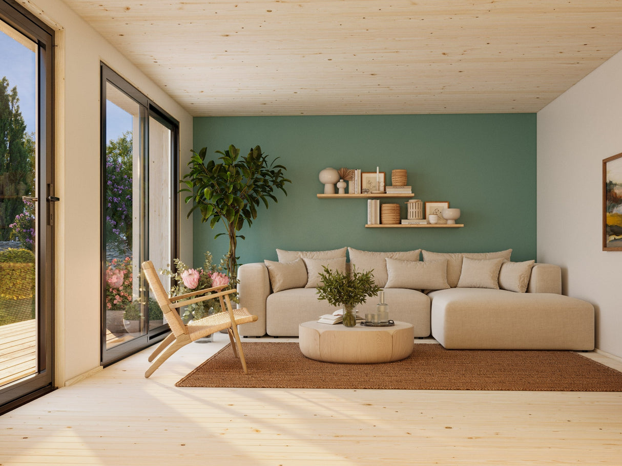 Johanna 19,4 m² (5,6x4,5 m | 18 mm) Põhjamaine minimaja – soojustusvalmis